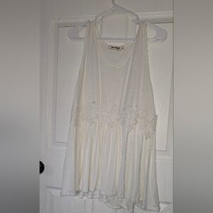 Three Bird Nest "First Love"boho Lace-Trim Cream Crochet Tank Top